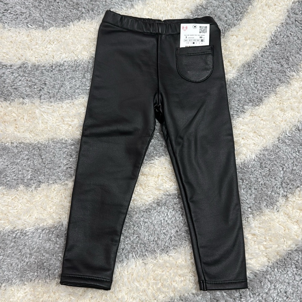 NWT Zara liquid leggings with front pocket sz 3